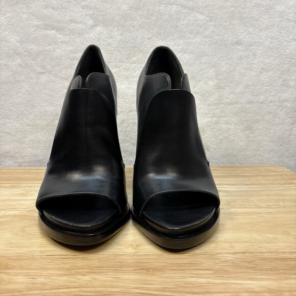 Alexander Wang Luisa Black Leather Open Peep Toe Booties High Heels Size EU 38 - Picture 5 of 16